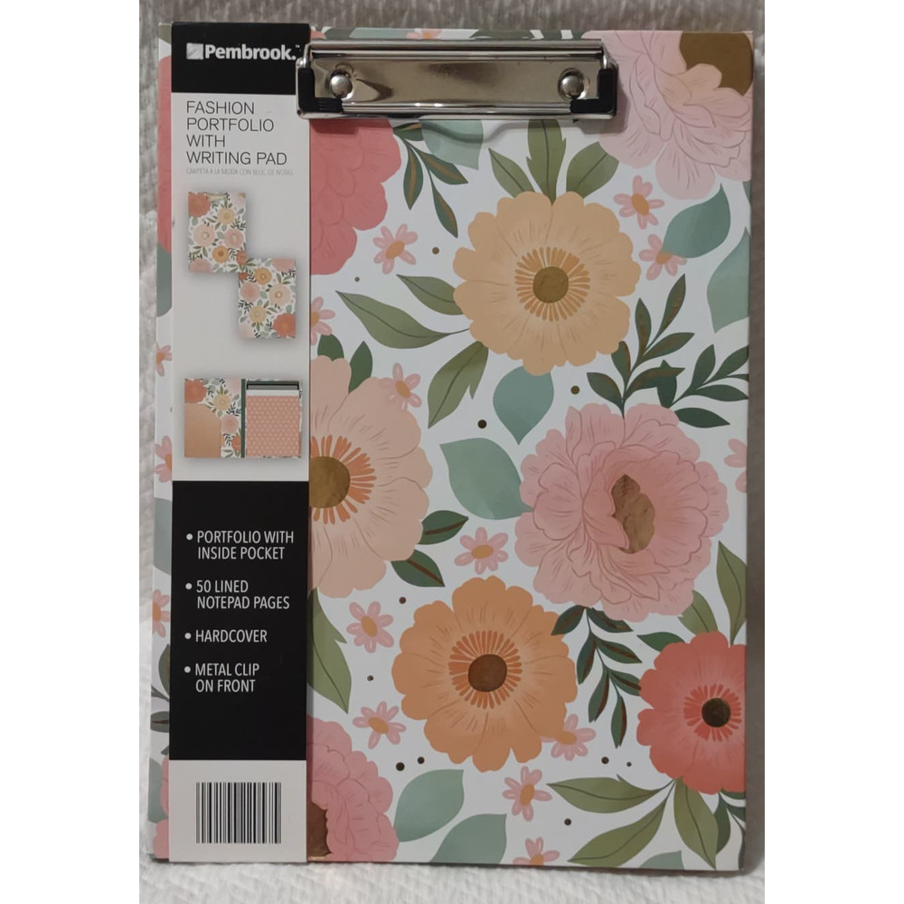 Pembrook Floral Fashion Portfolio with writing pad